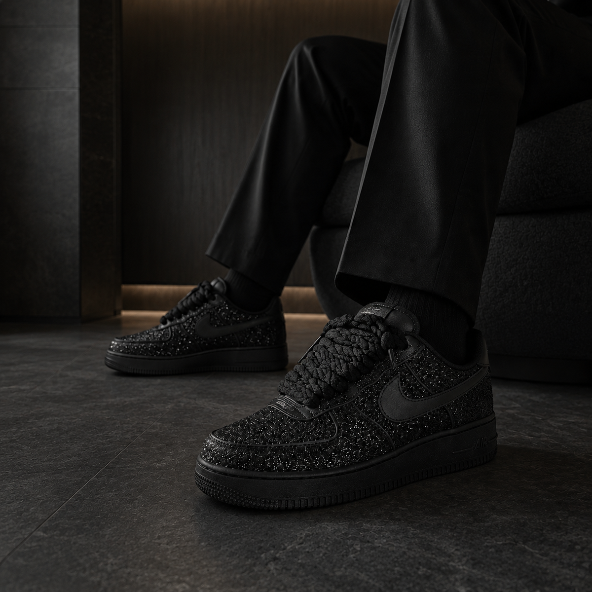 AF1 Custom Black Crystal
