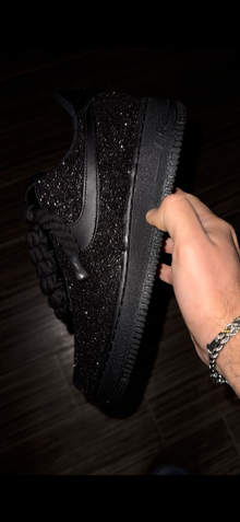 AF1 Custom Black Crystal product detail showing the tonal black customization