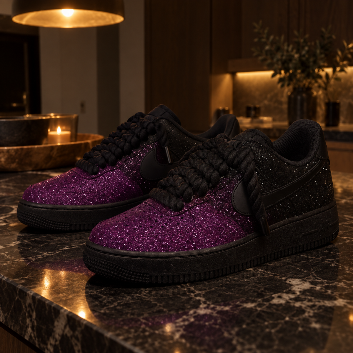 AF1 Custom Black Ember — Burnt Orange