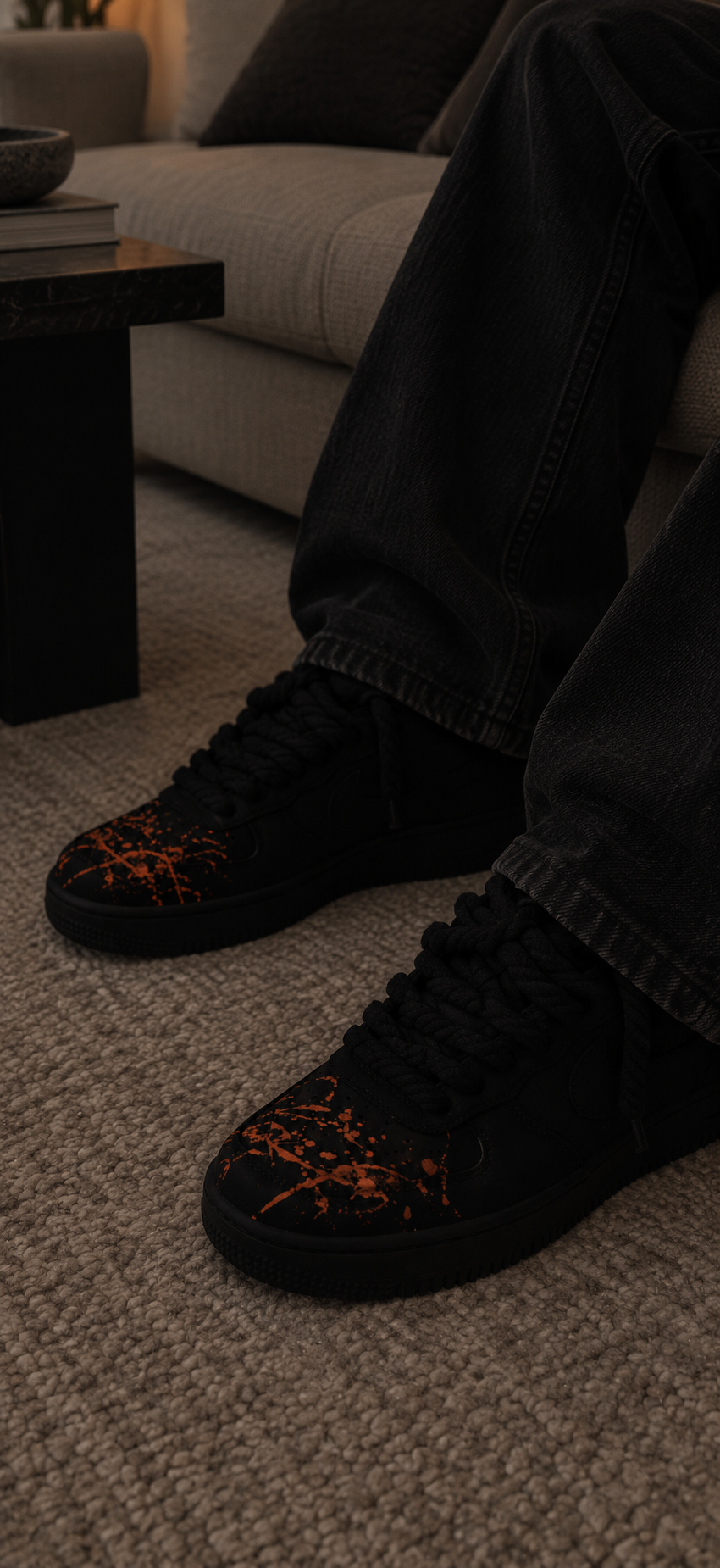 AF1 Custom Black Ochre — Muted Yellow