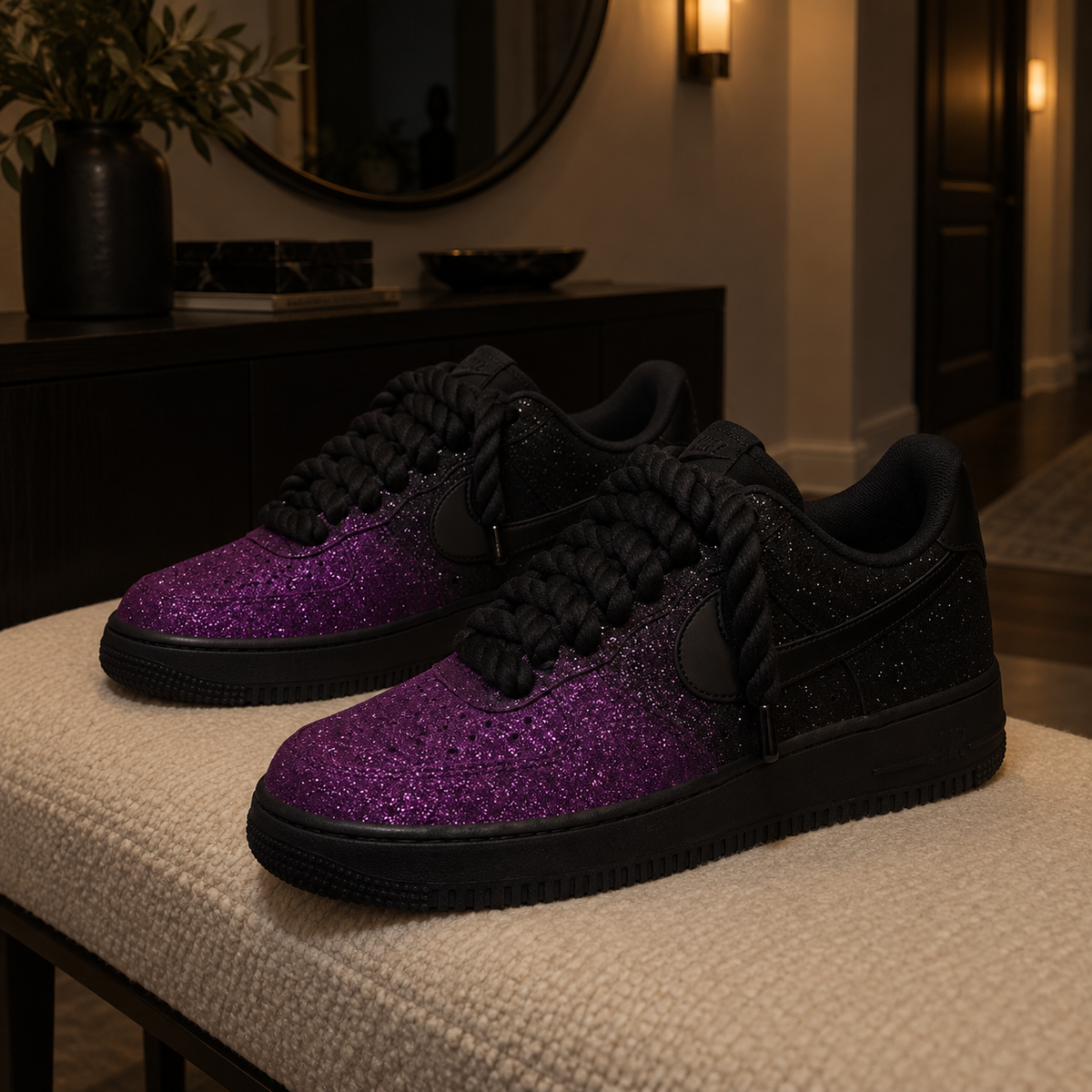 AF1 Custom Black Ember — Burnt Orange